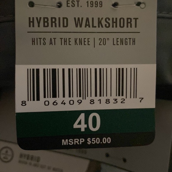 Hurley Quick Dry Hybrid Walkshort Medium Grey Hybrid Poly Shorts - Size 40 - Picture 6 of 6